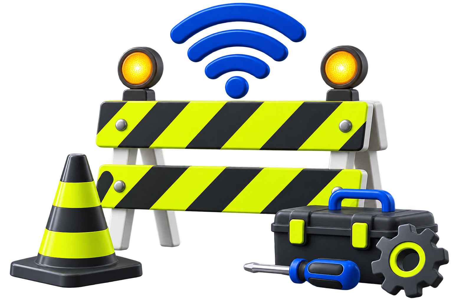 3D Construction Maintenance Icon Set
